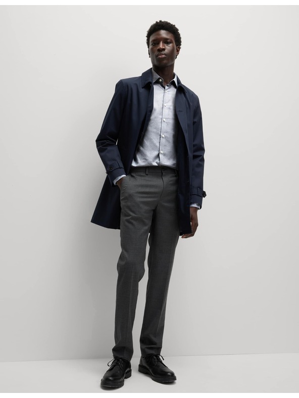 Marks & Spencer Luksuzna slim košulja od čistog pamuka s teksturom Marks & Spencer plava