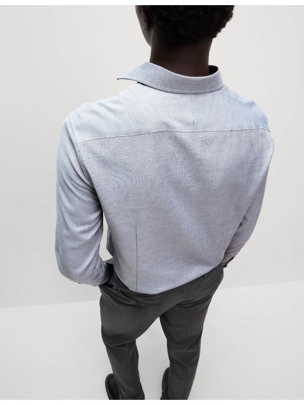 Marks & Spencer Luksuzna slim košulja od čistog pamuka s teksturom Marks & Spencer plava