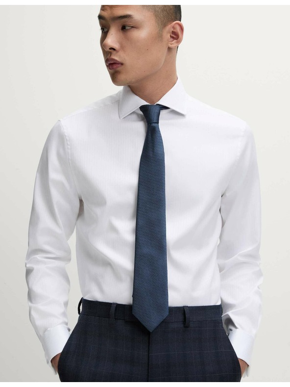 Marks & Spencer Prugasta slim košulja od luksuznog pamuka Marks & Spencer bijela