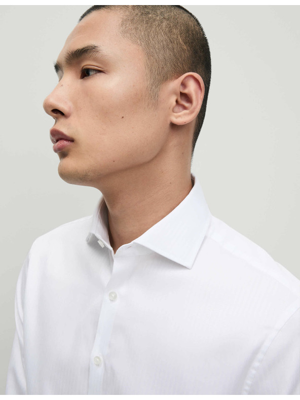 Marks & Spencer Prugasta slim košulja od luksuznog pamuka Marks & Spencer bijela