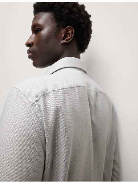 Marks & Spencer Luksuzna slim košulja od čistog pamuka s teksturom Marks & Spencer siva