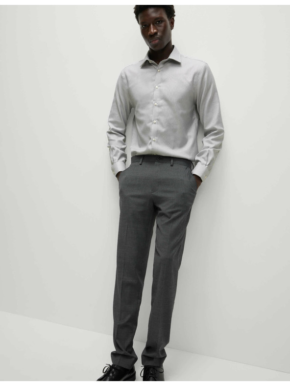 Marks & Spencer Luksuzna slim košulja od čistog pamuka s teksturom Marks & Spencer siva