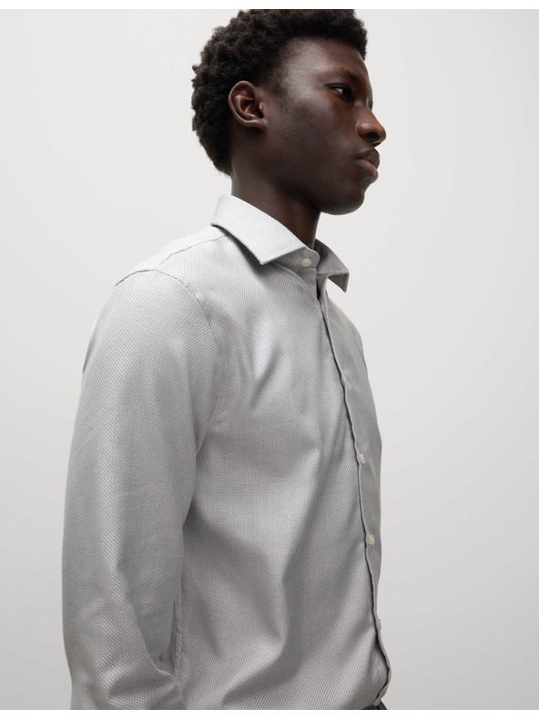 Marks & Spencer Luksuzna slim košulja od čistog pamuka s teksturom Marks & Spencer siva