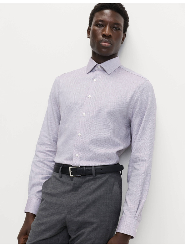 Marks & Spencer Luksuzna košulja normalnog kroja od čistog pamuka s teksturom Marks & Spencer crvena