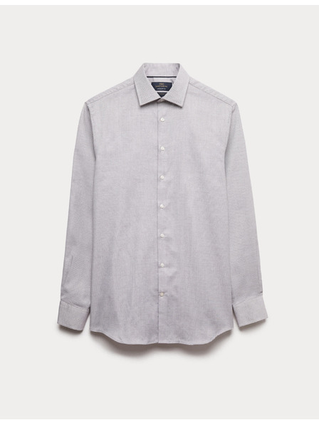 Marks & Spencer Luksuzna košulja normalnog kroja od čistog pamuka s teksturom Marks & Spencer crvena