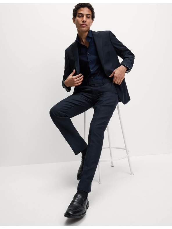 Marks & Spencer Kepер košulja slim kroja od luksuznog pamuka s dvostrukom manžetnom Marks & Spencer mornarsko plava