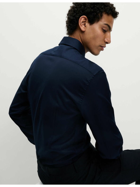 Marks & Spencer Kepер košulja slim kroja od luksuznog pamuka s dvostrukom manžetnom Marks & Spencer mornarsko plava