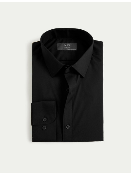 Marks & Spencer Slim košulja, lako glačanje Marks & Spencer crna