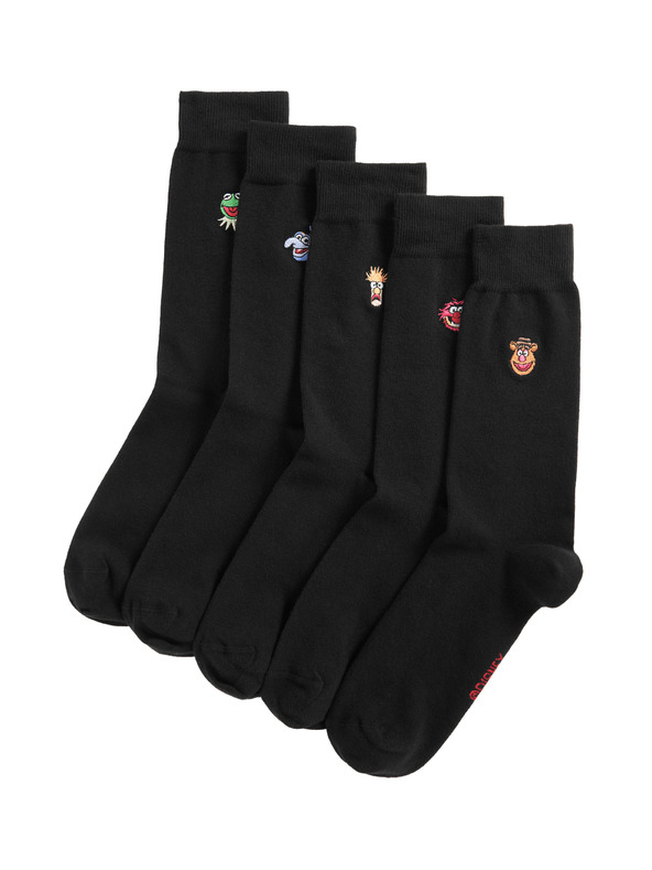 Marks & Spencer 5 kom. čarapa Cool Fresh™ Muppets s visokim sadržajem pamuka Marks & Spencer crna