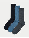 Marks & Spencer 3 para rebranih čarapa, s visokim udjelom egipatskog pamuka Marks & Spencer plava