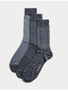 Marks & Spencer 3 kom. čarapa s merceriziranim pamukom i različitim uzorkom Marks & Spencer mornarsko plava