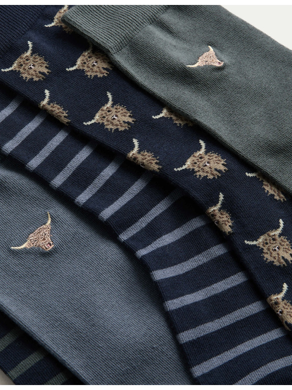 Marks & Spencer 5 kom. čarapa Cool Fresh™ Highland Cow Rich Cow Marks & Spencer plava