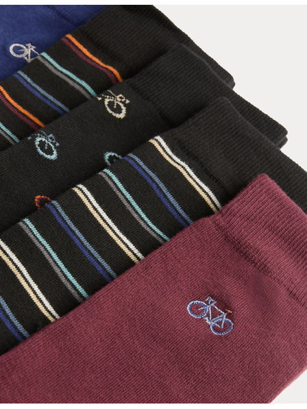 Marks & Spencer 5 parova čarapa Cool & Fresh™ s visokim udjelom pamuka i motivom bicikla Marks & Spencer crna