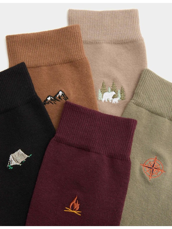 Marks & Spencer 5 kom. čarapa Cool Fresh™ Outdoor s visokim sadržajem pamuka Marks & Spencer višebojna