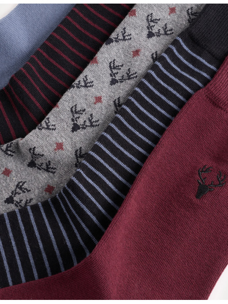 Marks & Spencer Čarape C and F s motivom jelena, s visokim udjelom pamuka, 5 parova u pakiranju Marks & Spencer mornarsko plava