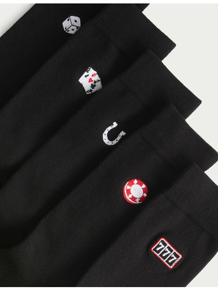 Marks & Spencer 5 parova čarapa Cool & Fresh™ Casino s visokim udjelom pamuka Marks & Spencer crna