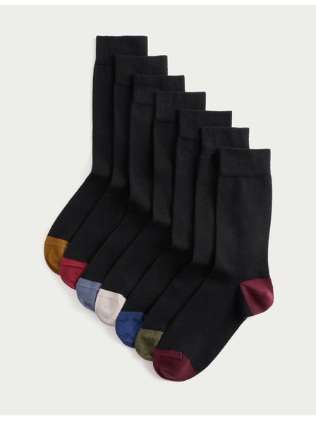 Marks & Spencer Cool & Fresh™ čarape sa visokim udjelom pamuka, u različitim varijantama, set od 7 parova Marks & Spencer crna