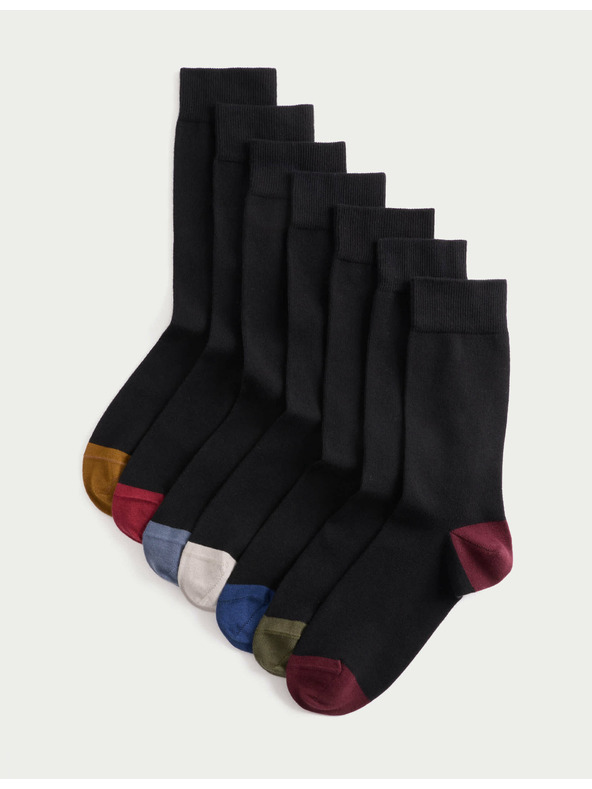 Marks & Spencer Cool & Fresh™ čarape sa visokim udjelom pamuka, u različitim varijantama, set od 7 parova Marks & Spencer crna