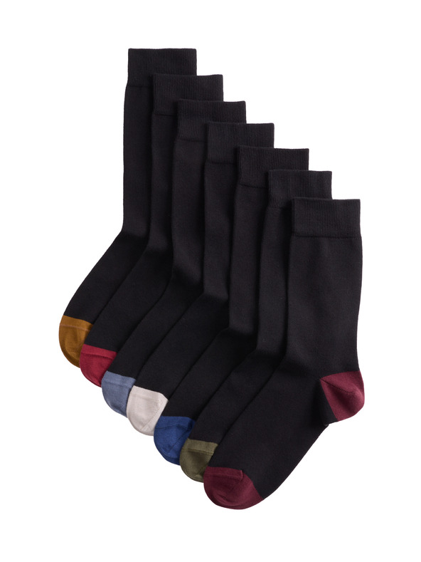 Marks & Spencer Cool & Fresh™ čarape sa visokim udjelom pamuka, u različitim varijantama, set od 7 parova Marks & Spencer crna