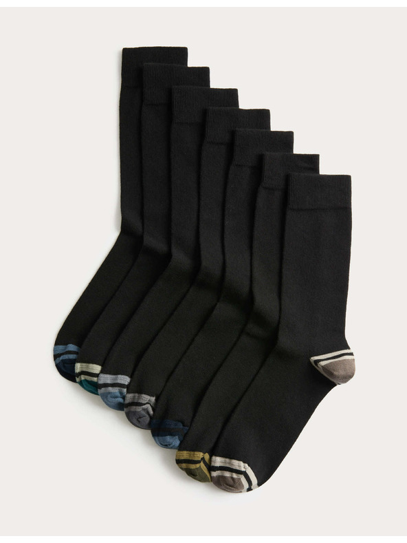 Marks & Spencer 7 pari Cool & Fresh™ High Cotton Marks & Spencer crnih čarapa