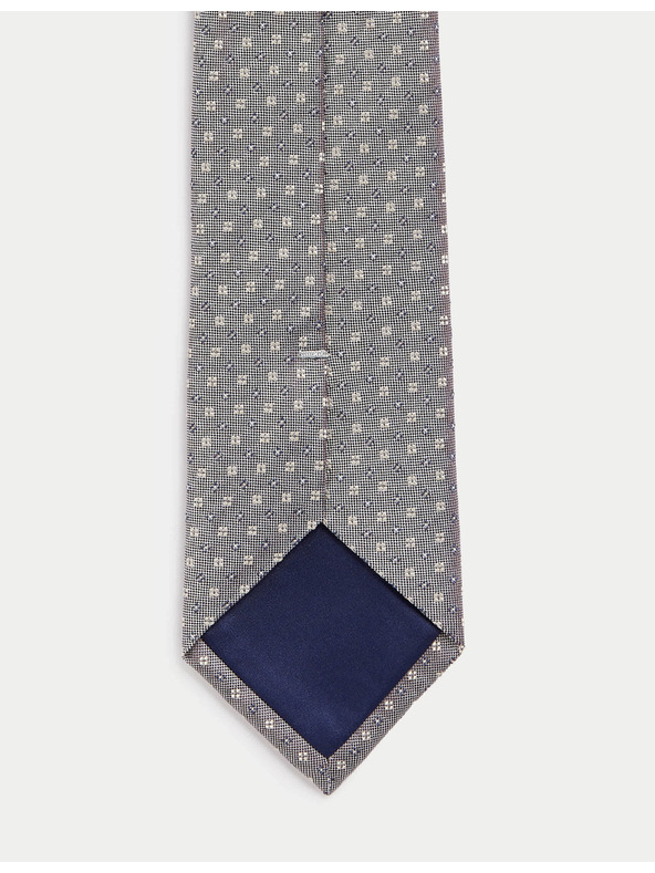 Marks & Spencer Kravata od čiste svile s geometrijskim uzorkom Marks & Spencer smeđa