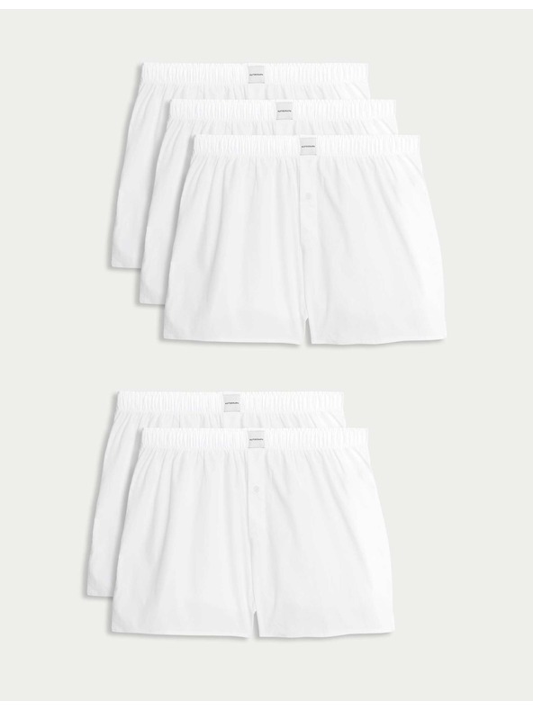 Marks & Spencer Tkane Supima® bokserice s visokim udjelom pamuka, 5 kom. u pakiranju Marks & Spencer bijela