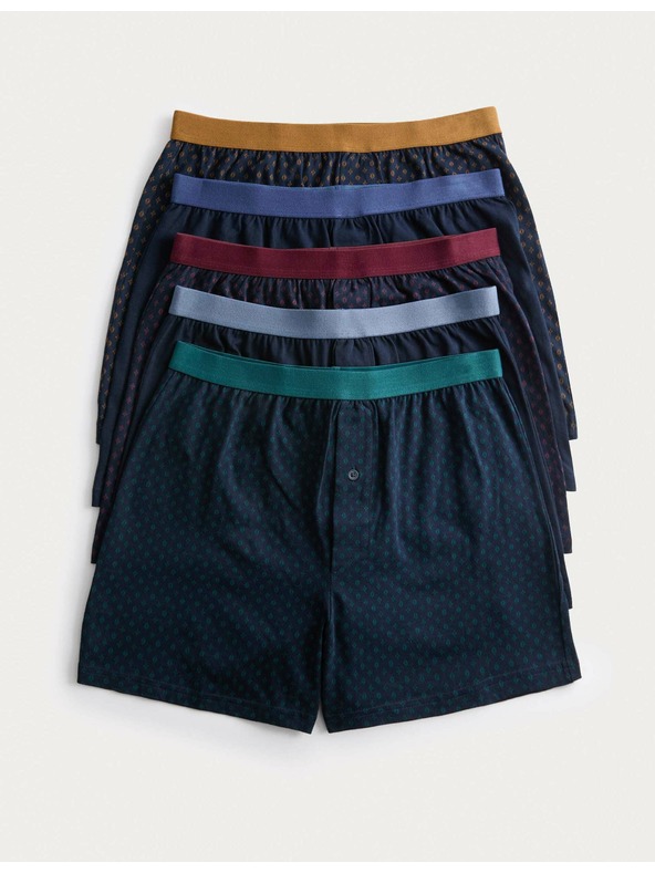 Marks & Spencer Jersey bokserice od čistog pamuka s Cool & Fresh™ tehnologijom i geometrijskim motivom, set od 5 kom. Marks & Spencer mornarsko plava
