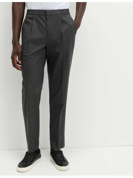 Marks & Spencer Elegantne hlače s elastičnim pojasom od pamučne smjese Marks & Spencer siva