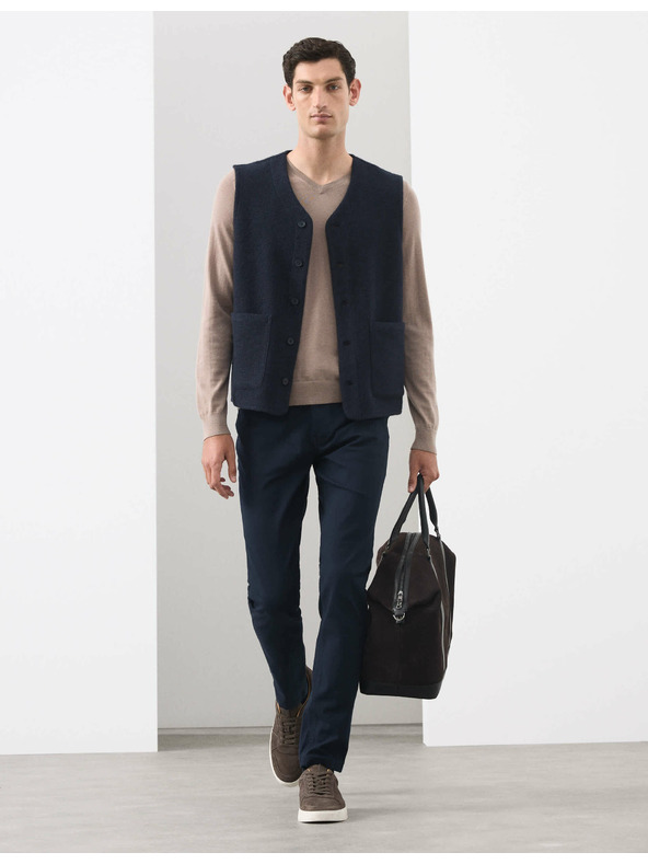 Marks & Spencer Hlače sa 5 džepova i keprom Marks & Spencer mornarsko plava