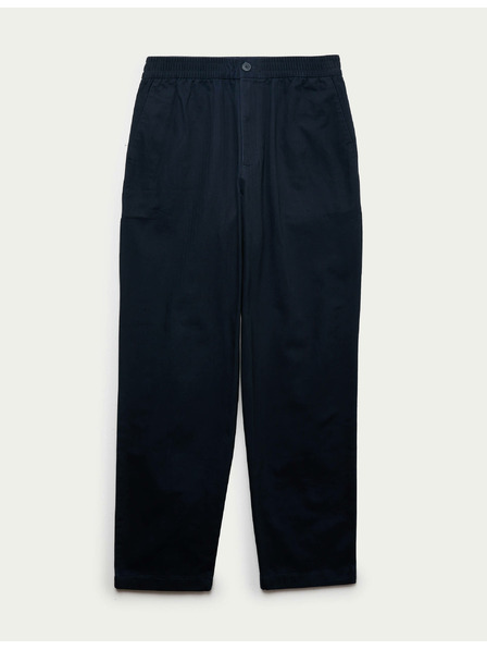 Marks & Spencer Hlače s uzorkom riblje kosti, od čiste pamuke Marks & Spencer mornarsko plava