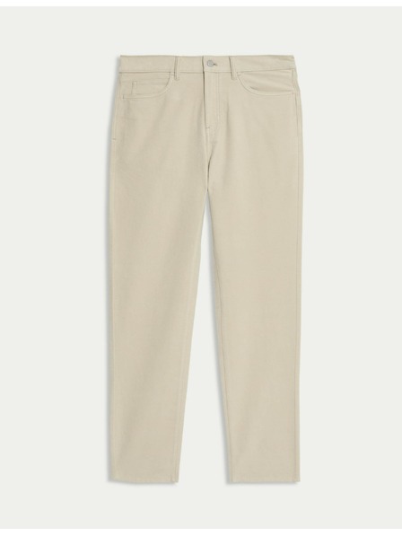 Marks & Spencer Talijanske pamučne hlače ravnog kroja, 5 džepova Marks & Spencer bež