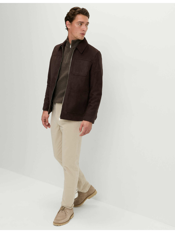 Marks & Spencer Talijanske pamučne hlače ravnog kroja, 5 džepova Marks & Spencer bež