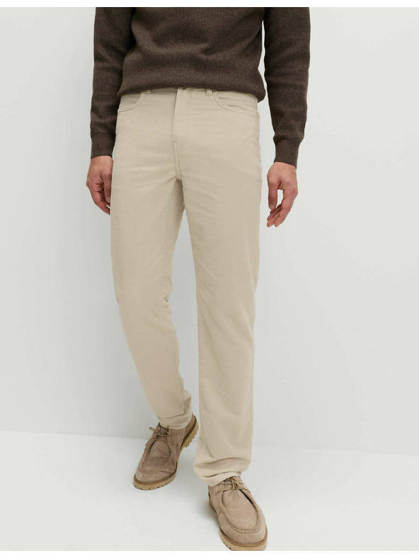 Marks & Spencer Talijanske pamučne hlače ravnog kroja, 5 džepova Marks & Spencer bež