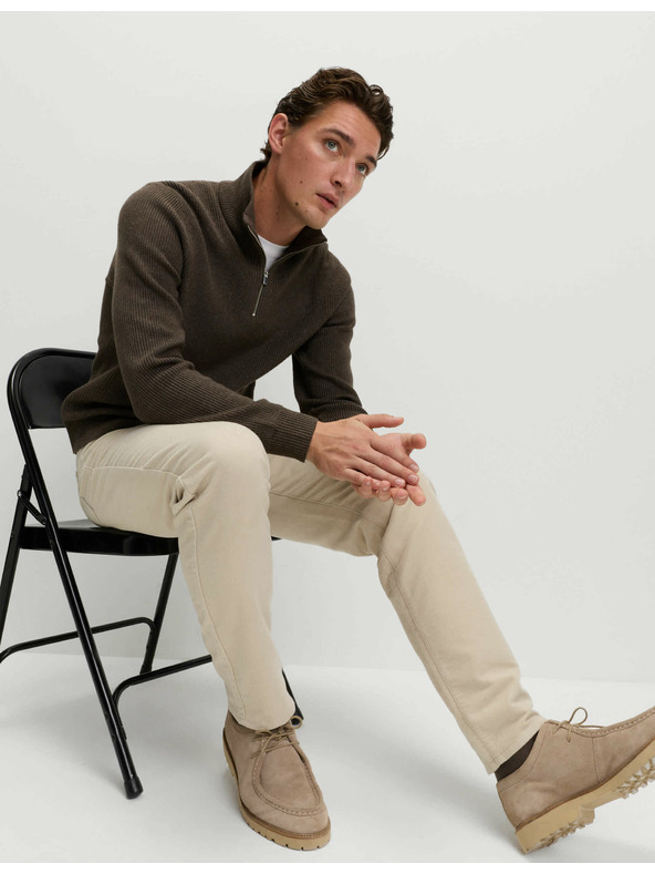 Marks & Spencer Talijanske pamučne hlače ravnog kroja, 5 džepova Marks & Spencer bež