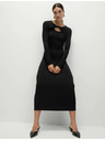 Marks & Spencer Žersej rebraste midi sužene haljine stup kroja Marks & Spencer crna