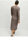 Marks & Spencer Žersej rebraste midi sužene haljine stup kroja Marks & Spencer smeđa