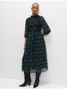 Marks & Spencer Cvjetne nabrane midaxi haljine s naglašenim strukom i naborima Marks & Spencer crna