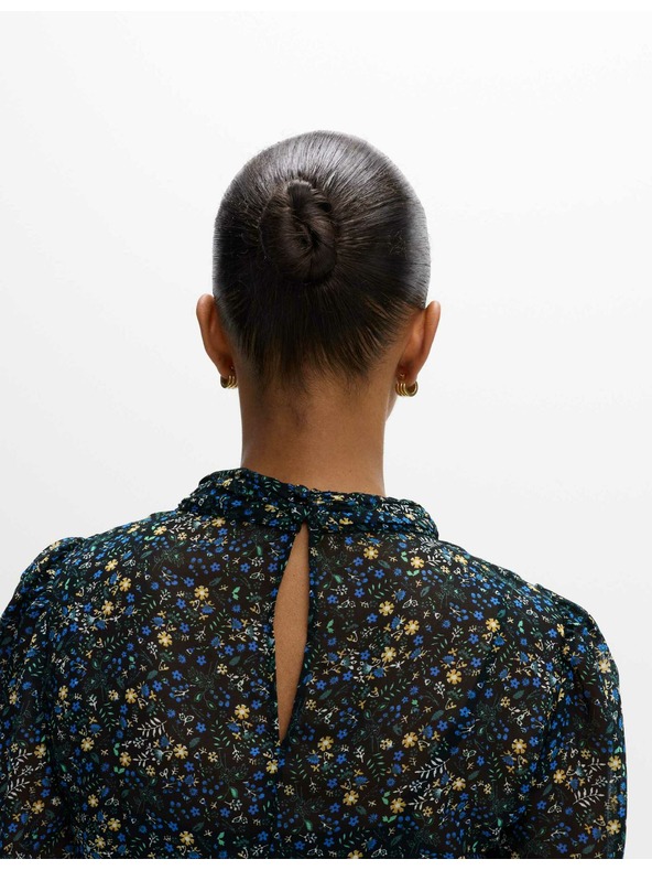 Marks & Spencer Cvjetne nabrane midaxi haljine s naglašenim strukom i naborima Marks & Spencer crna