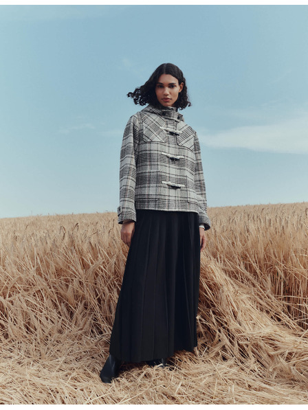 Marks & Spencer Karirani kaput s kapuljačom i vunom Marks & Spencer bež