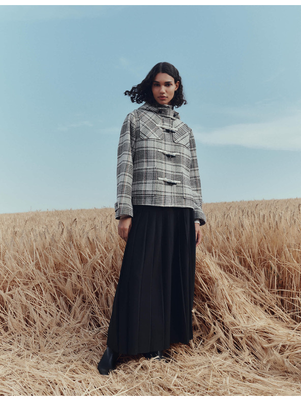 Marks & Spencer Karirani kaput s kapuljačom i vunom Marks & Spencer bež