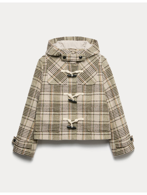 Marks & Spencer Karirani kaput s kapuljačom i vunom Marks & Spencer bež