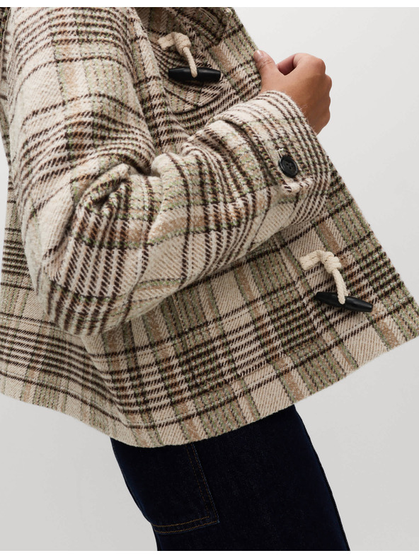 Marks & Spencer Karirani kaput s kapuljačom i vunom Marks & Spencer bež