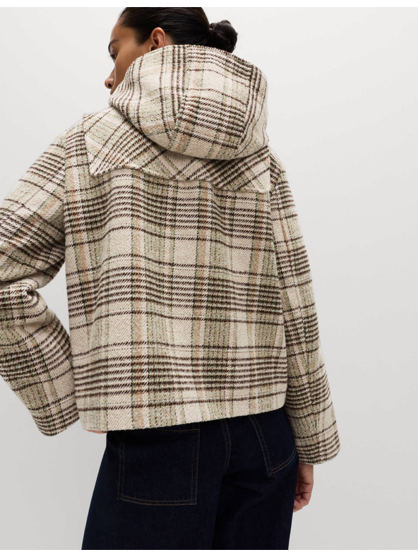 Marks & Spencer Karirani kaput s kapuljačom i vunom Marks & Spencer bež