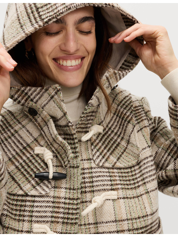 Marks & Spencer Karirani kaput s kapuljačom i vunom Marks & Spencer bež