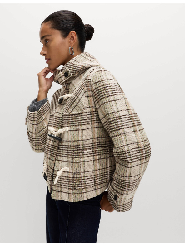 Marks & Spencer Karirani kaput s kapuljačom i vunom Marks & Spencer bež