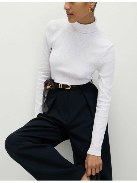 Marks & Spencer Rebrasti top s visokim ovratnikom i visokim udjelom pamuka Marks & Spencer kremasta