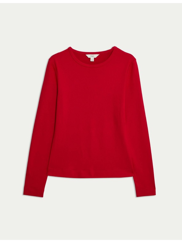Marks & Spencer Top s dugim rukavima uskog kroja Marks & Spencer crvena