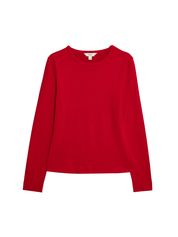 Marks & Spencer Top s dugim rukavima uskog kroja Marks & Spencer crvena