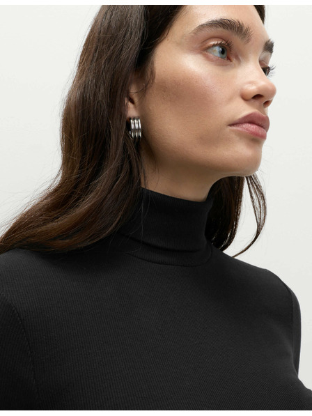 Marks & Spencer Rebrasti top s visokim ovratnikom i visokim udjelom pamuka Marks & Spencer crna