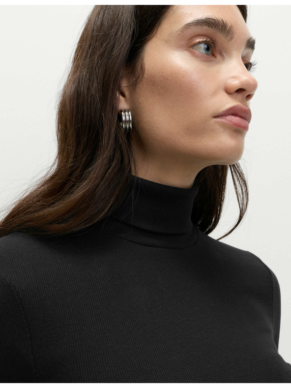 Marks & Spencer Rebrasti top s visokim ovratnikom i visokim udjelom pamuka Marks & Spencer crna